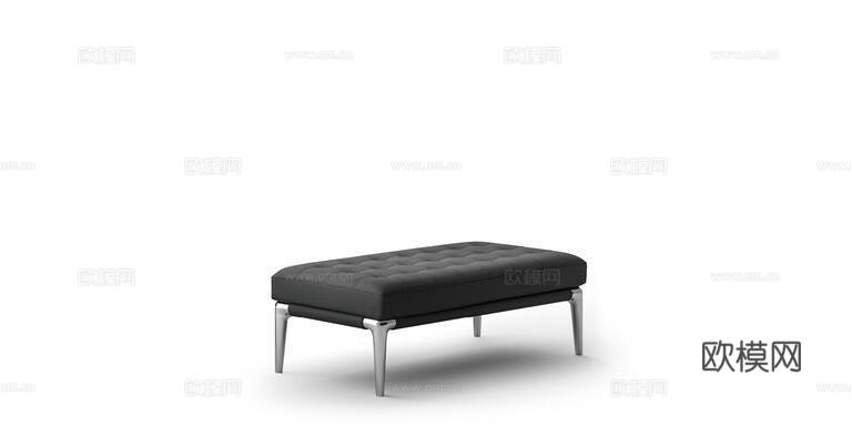 Cassina 床尾凳3d模型下载（渲染图1）