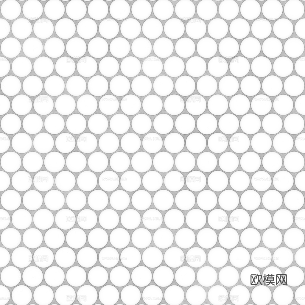 无缝拼色圆形马赛克瓷砖墙砖 PBR材质贴图 1k