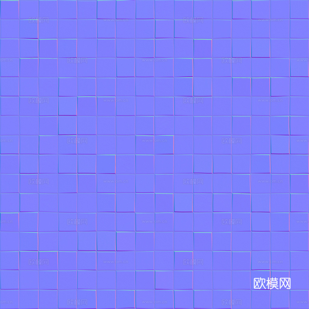 无缝青色马赛克瓷砖 PBR材质贴图 1K