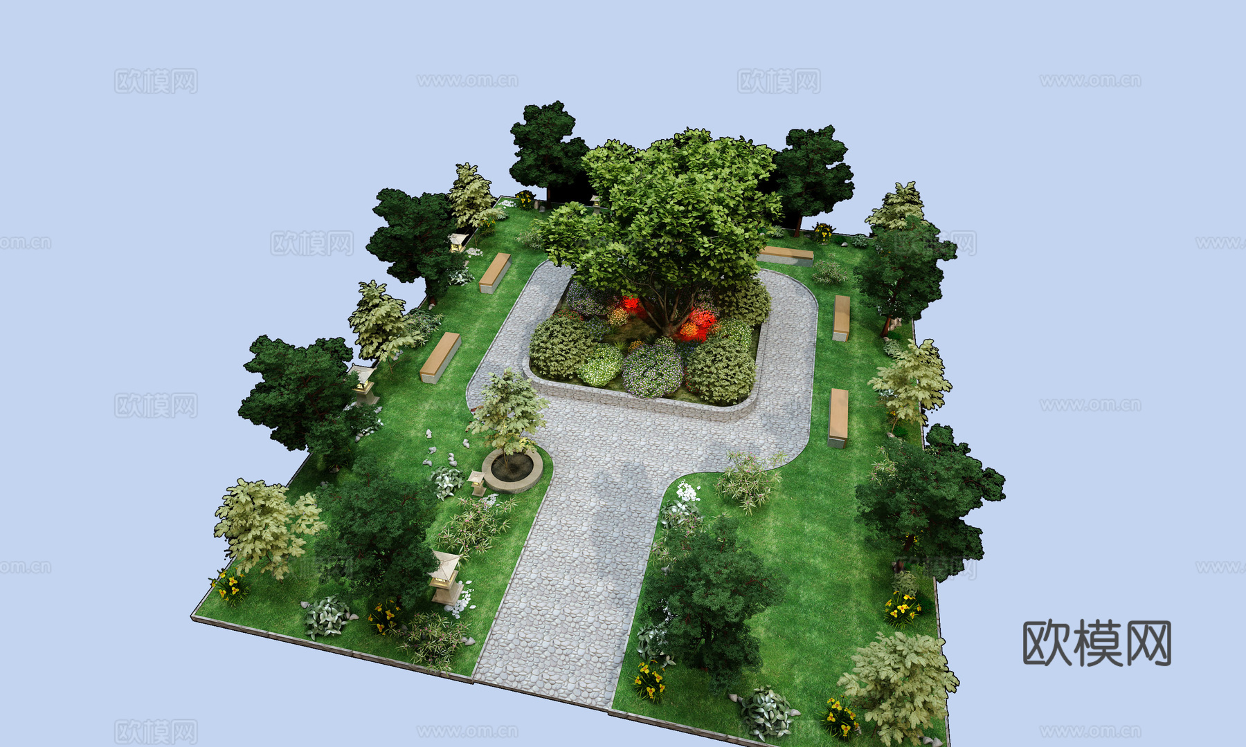 花园植物3d模型下载