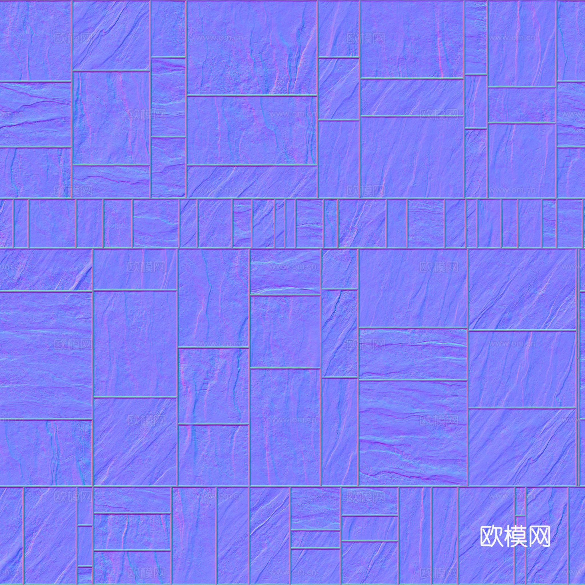 无缝红色瓷砖地砖 PBR材质贴图 2k