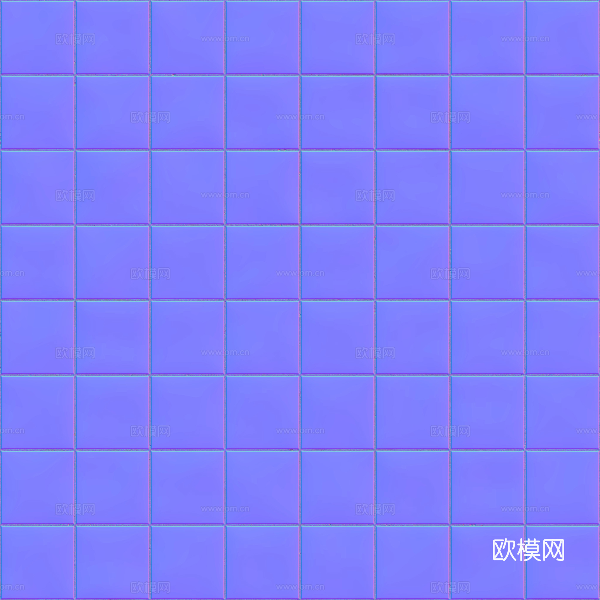 无缝小白砖方砖马赛克瓷砖 PBR材质贴图 2k