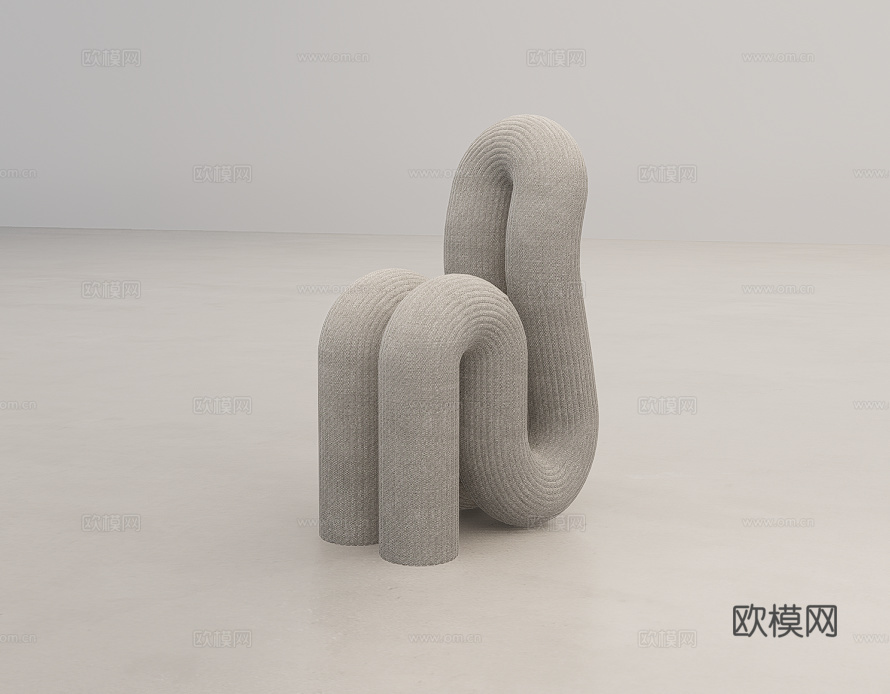 布艺单人休闲椅su模型