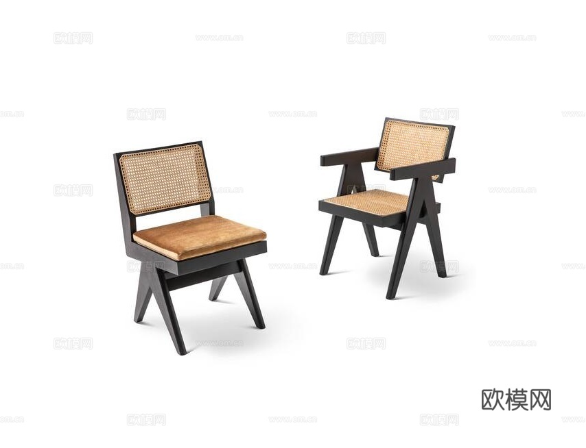 Cassina 中古风餐椅3d模型下载（渲染图1）