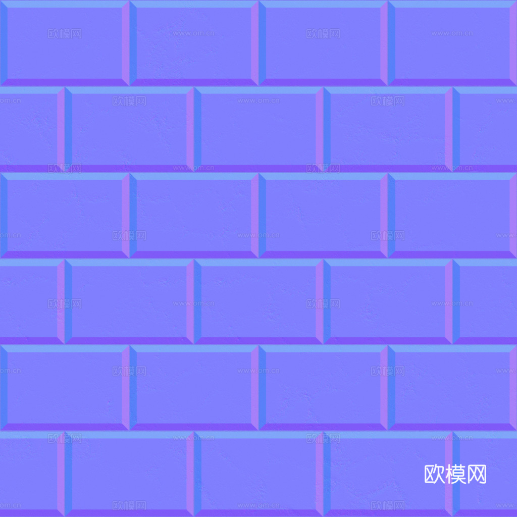 无缝白色瓷砖墙砖 PBR材质贴图 1k