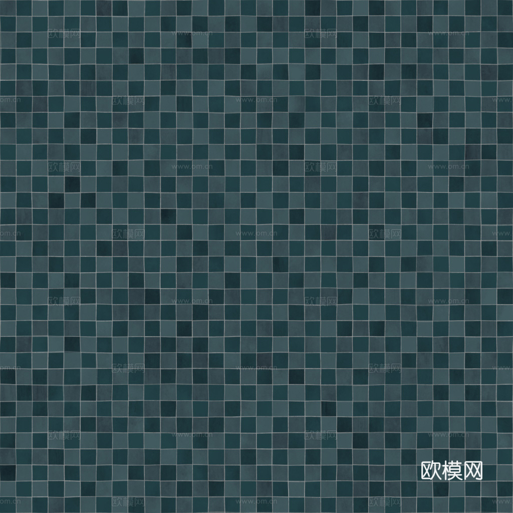 无缝墨绿马赛克瓷砖 PBR材质贴图 1k