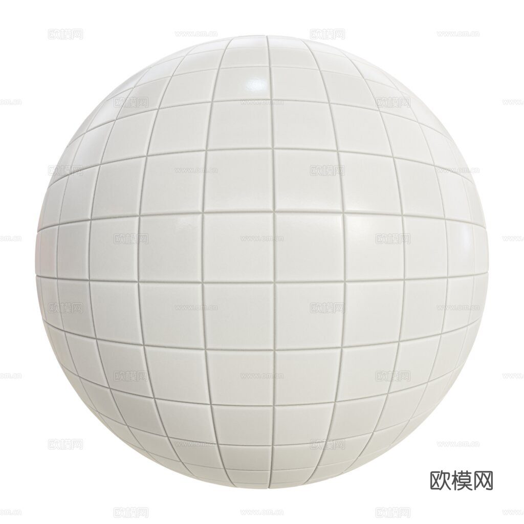 无缝小白砖方砖马赛克瓷砖 PBR材质贴图 1k