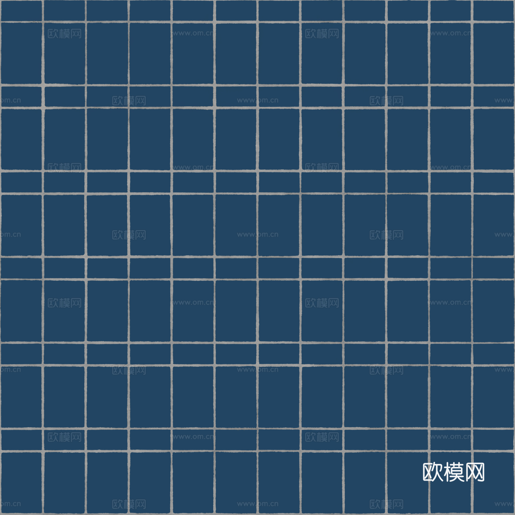 无缝蓝色拼花瓷砖马赛克瓷砖墙砖 PBR材质贴图 2k