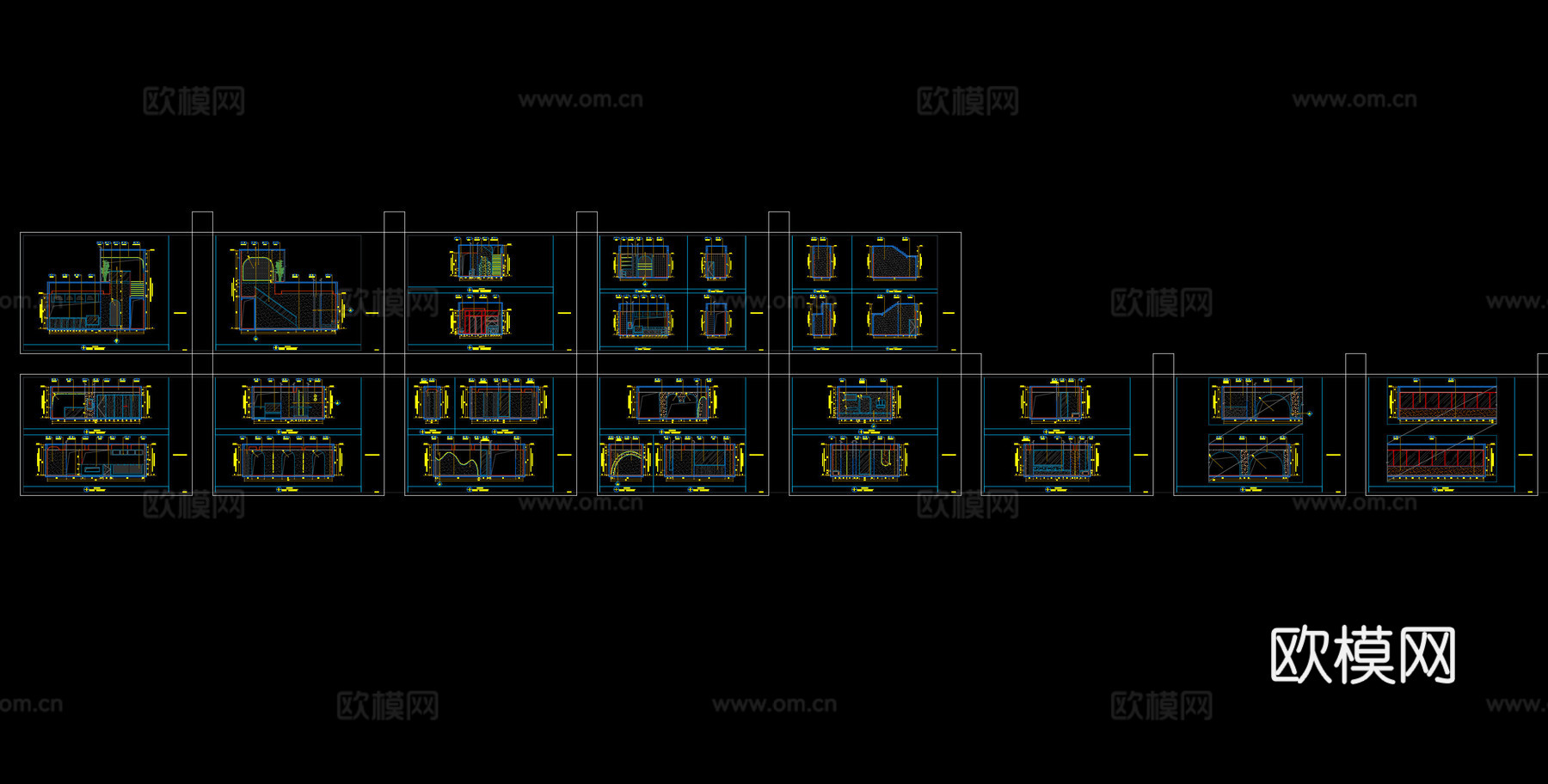 西餐厅餐饮空间施工图cad施工图