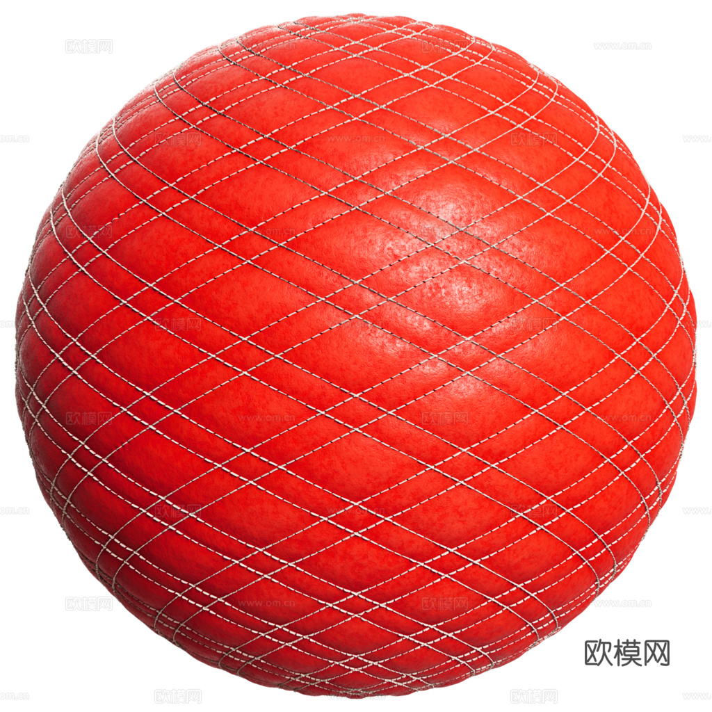 无缝红色软包皮革PBR贴图 1k