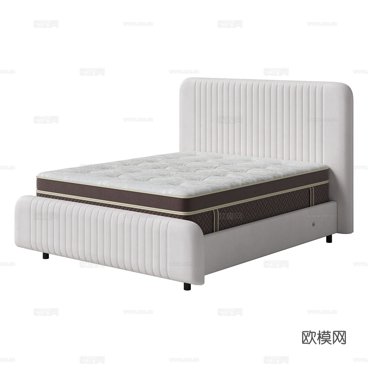 现代简约双人床 双人床 简约床 卧室床3d模型下载