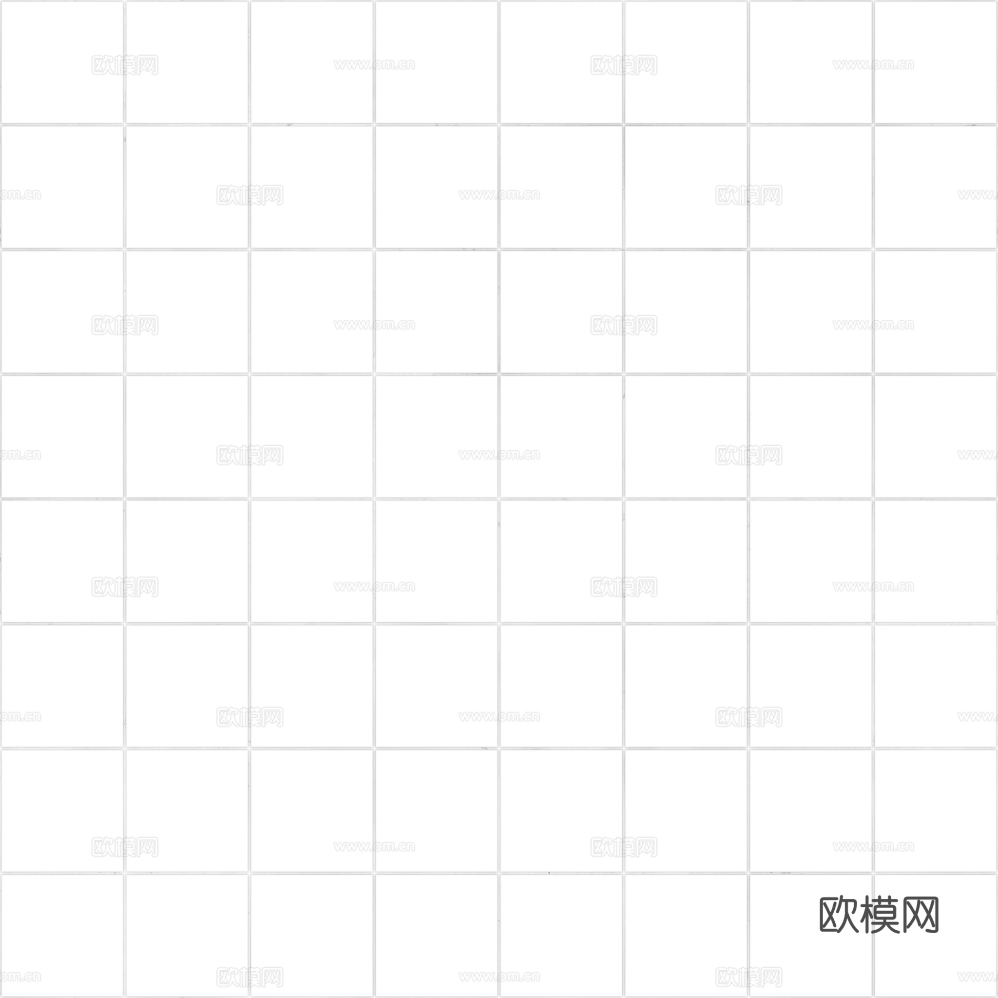 无缝纯白小白砖方砖马赛克瓷砖墙砖 PBR材质贴图 2k