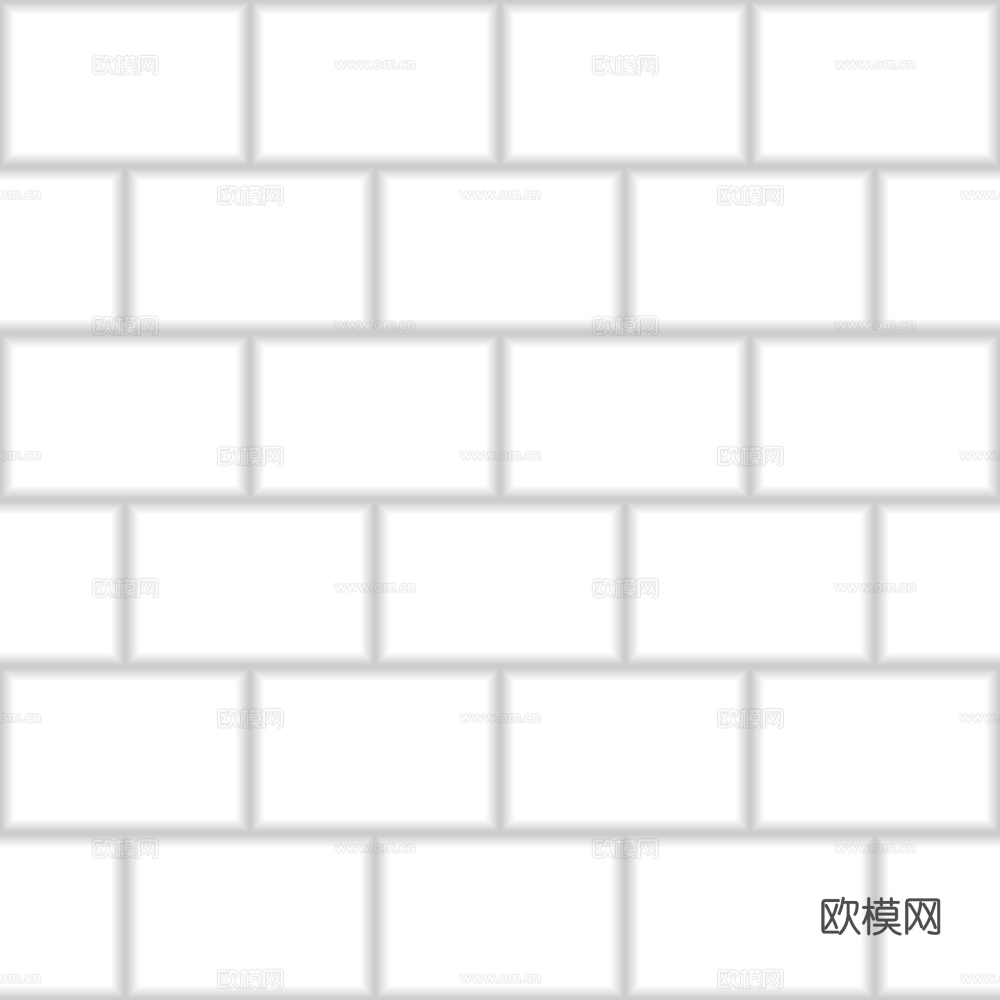 无缝白色瓷砖墙砖 PBR材质贴图 2k