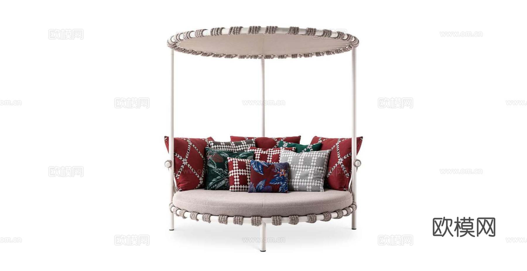 Cassina 原木风圆沙发3d模型下载（渲染图1）