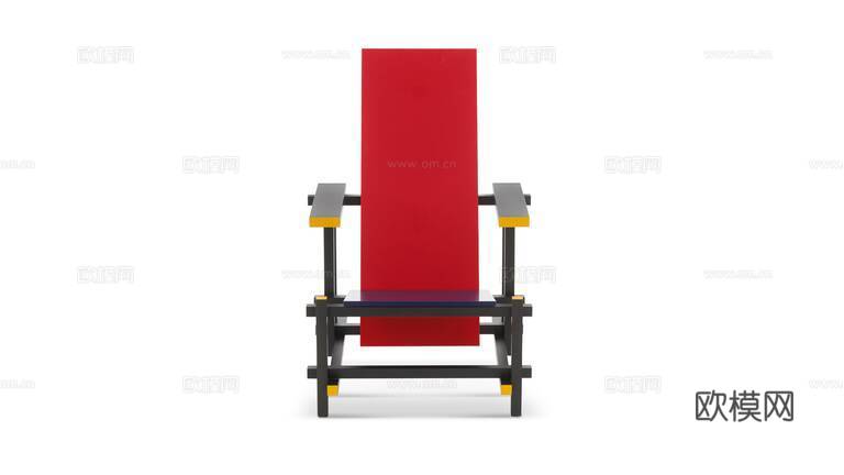 Cassina 中古风扶手躺椅3d模型下载（渲染图5）