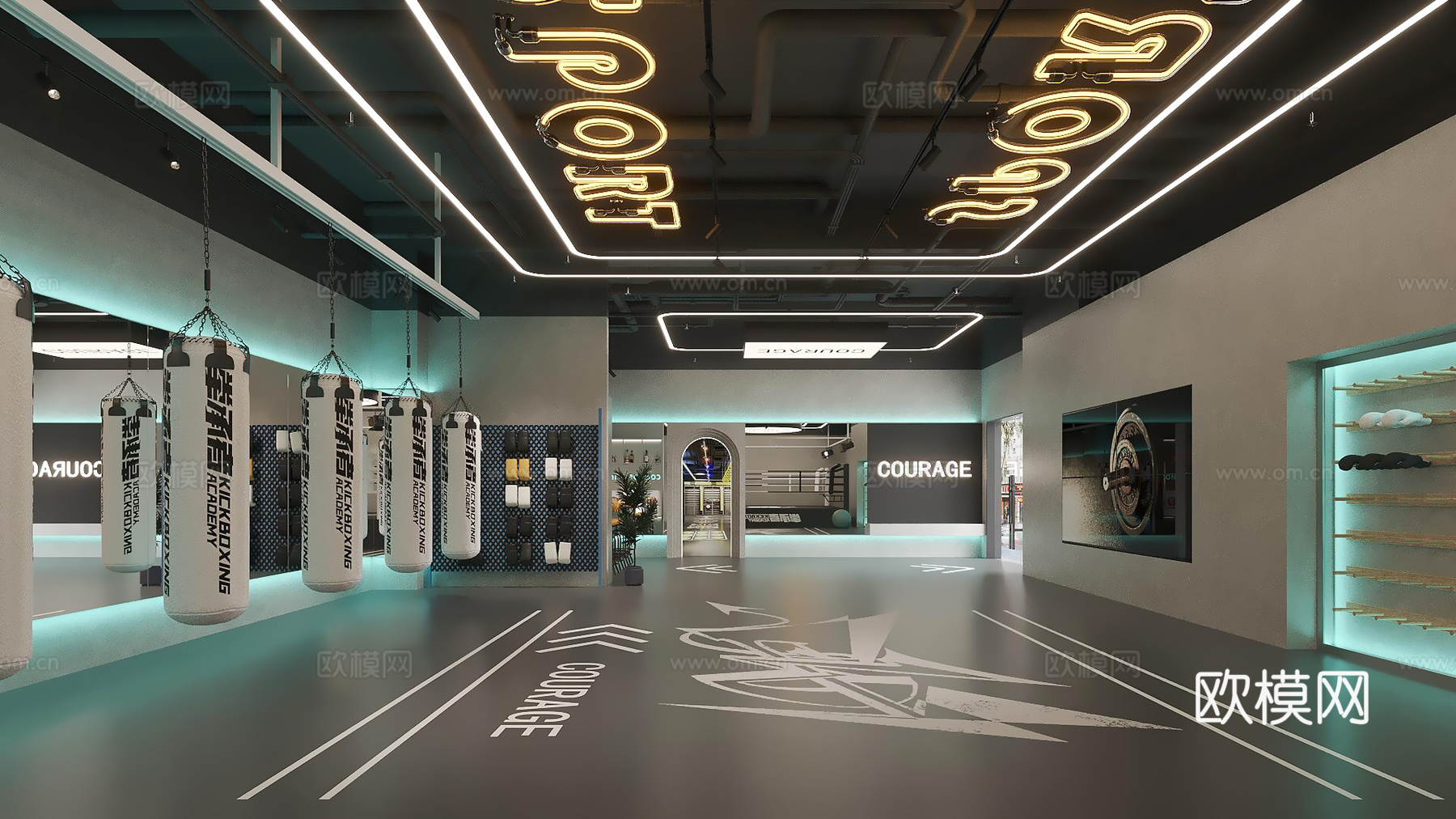 拳击俱乐部3d模型下载（渲染图1）