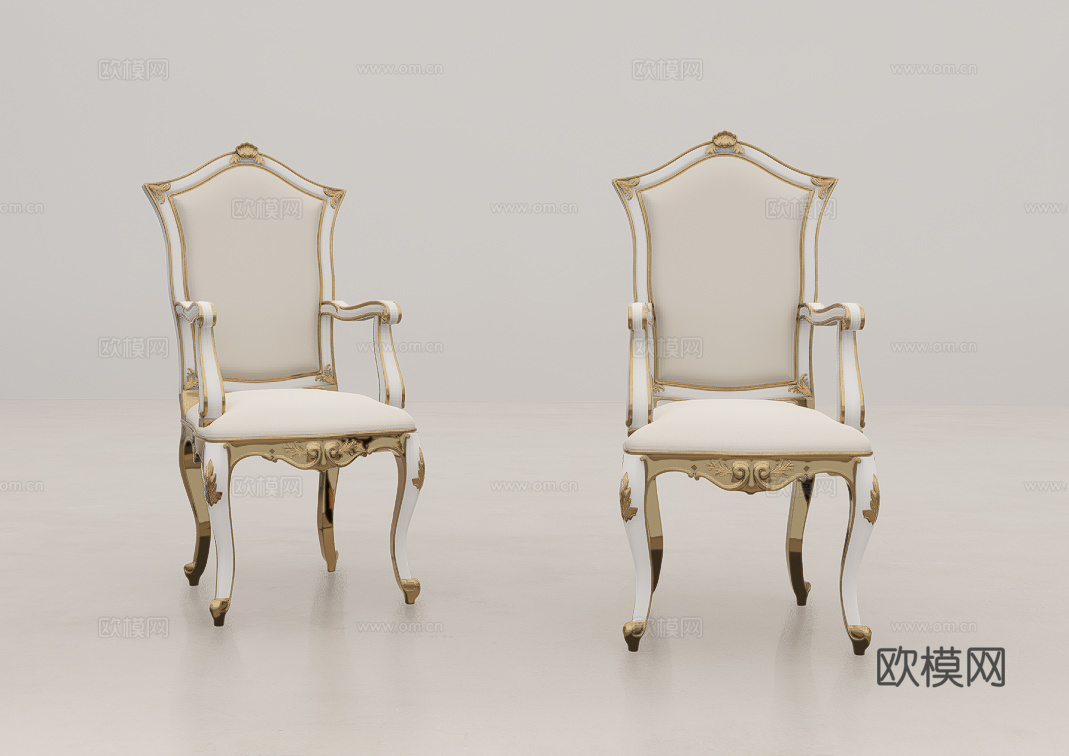 欧式单人休闲椅su模型