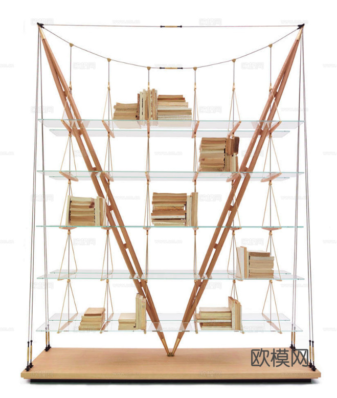 Cassina 原木风书架3d模型下载（渲染图6）