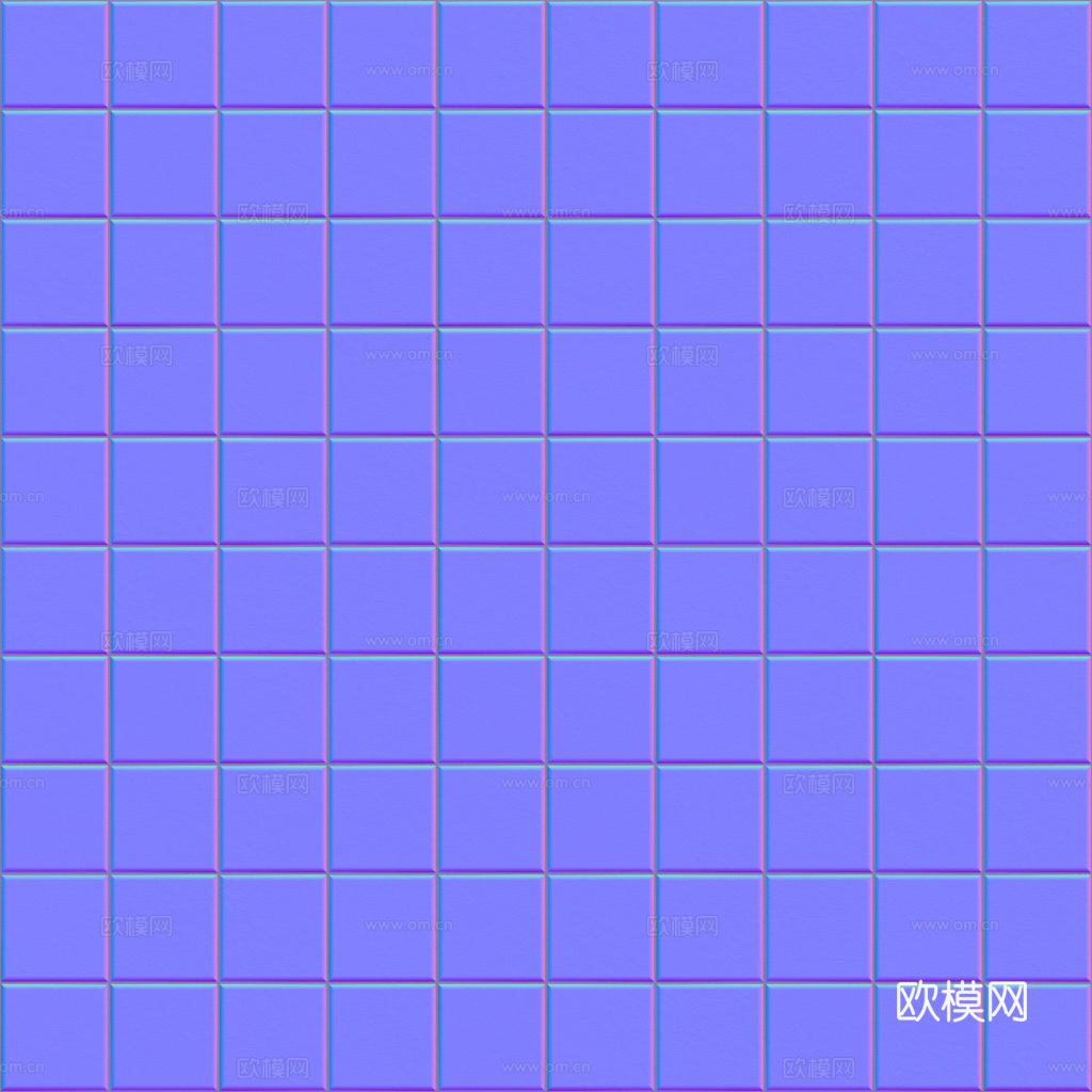 无缝小白砖方砖马赛克瓷砖 PBR材质贴图 1k