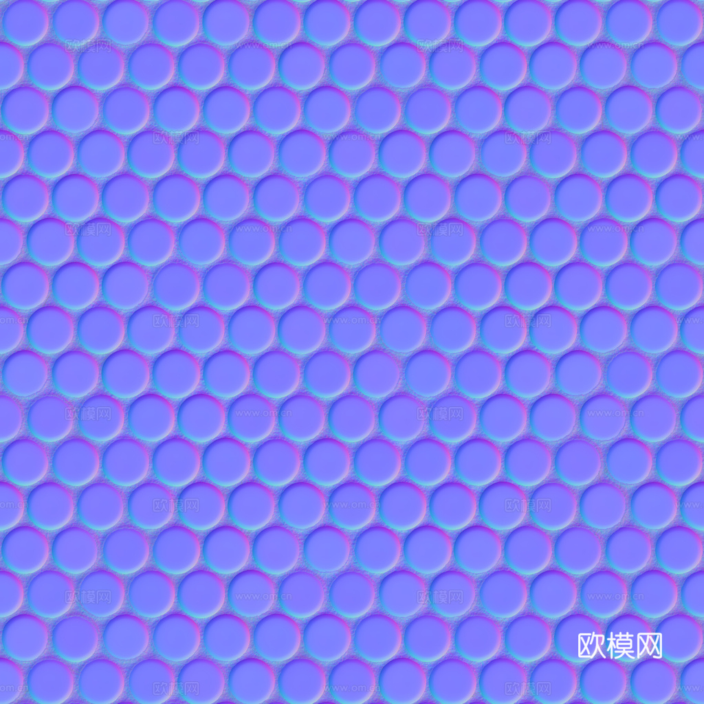 无缝拼色圆形马赛克瓷砖墙砖 PBR材质贴图 1k