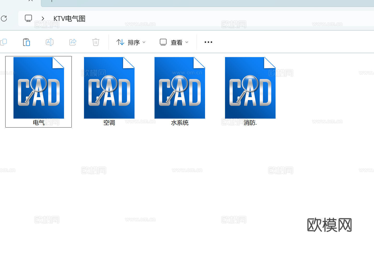 KTV电气图暖通图消防图水电系统图cad施工图