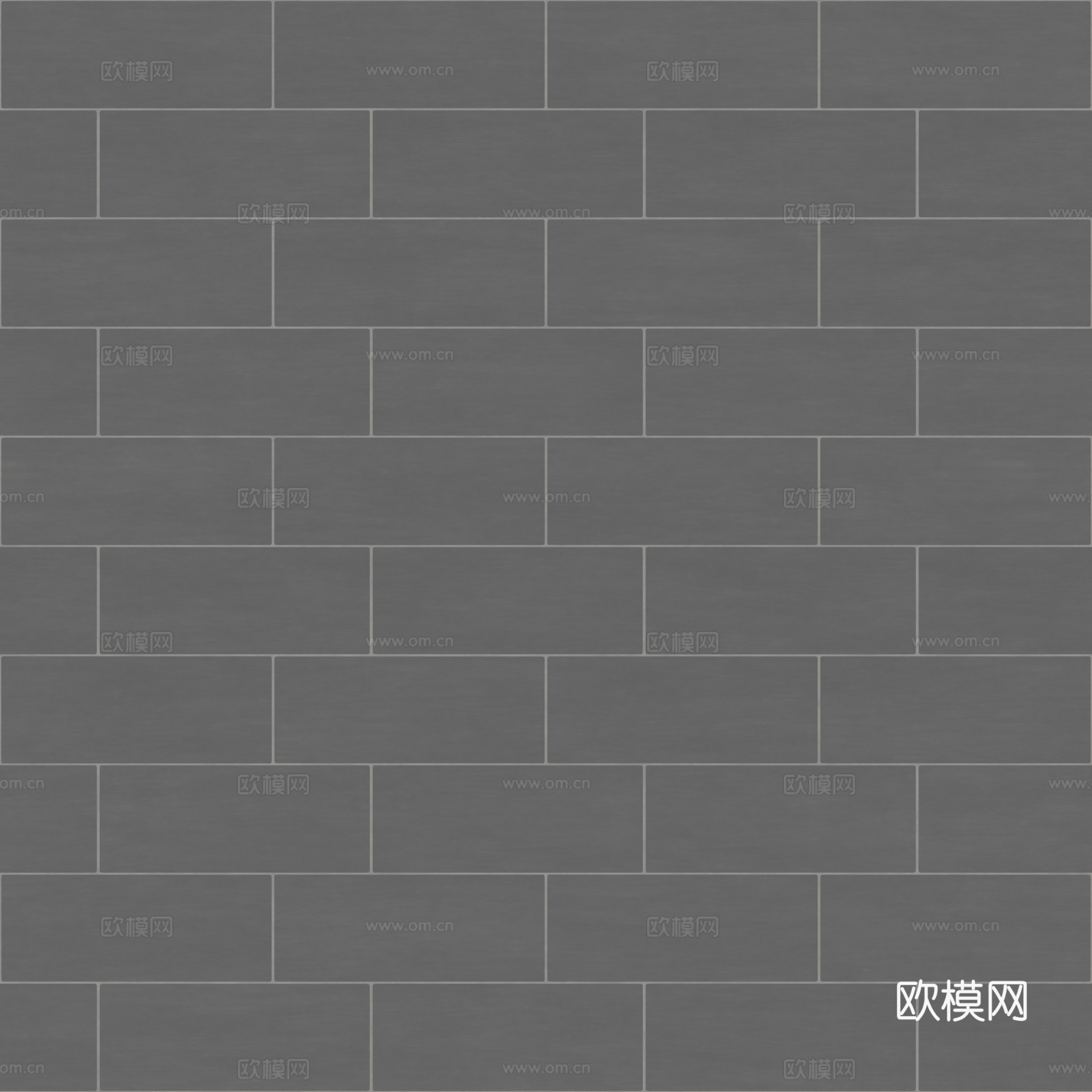 无缝深灰瓷砖墙砖仿古砖 PBR材质贴图 2k