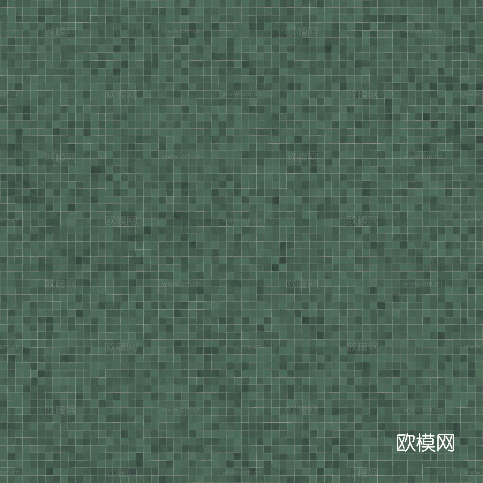 无缝绿色马赛克瓷砖 PBR材质贴图 2k