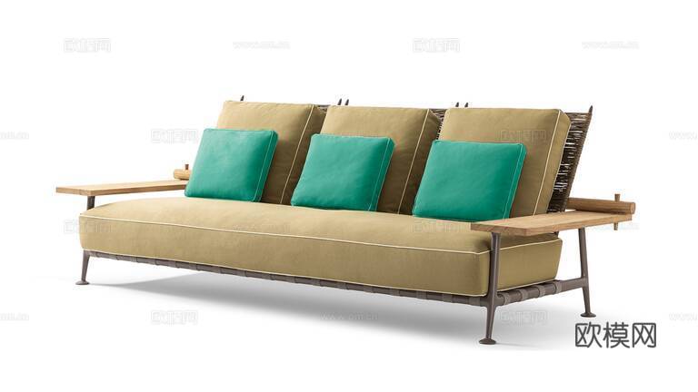 Cassina 三人沙发3d模型下载（渲染图4）