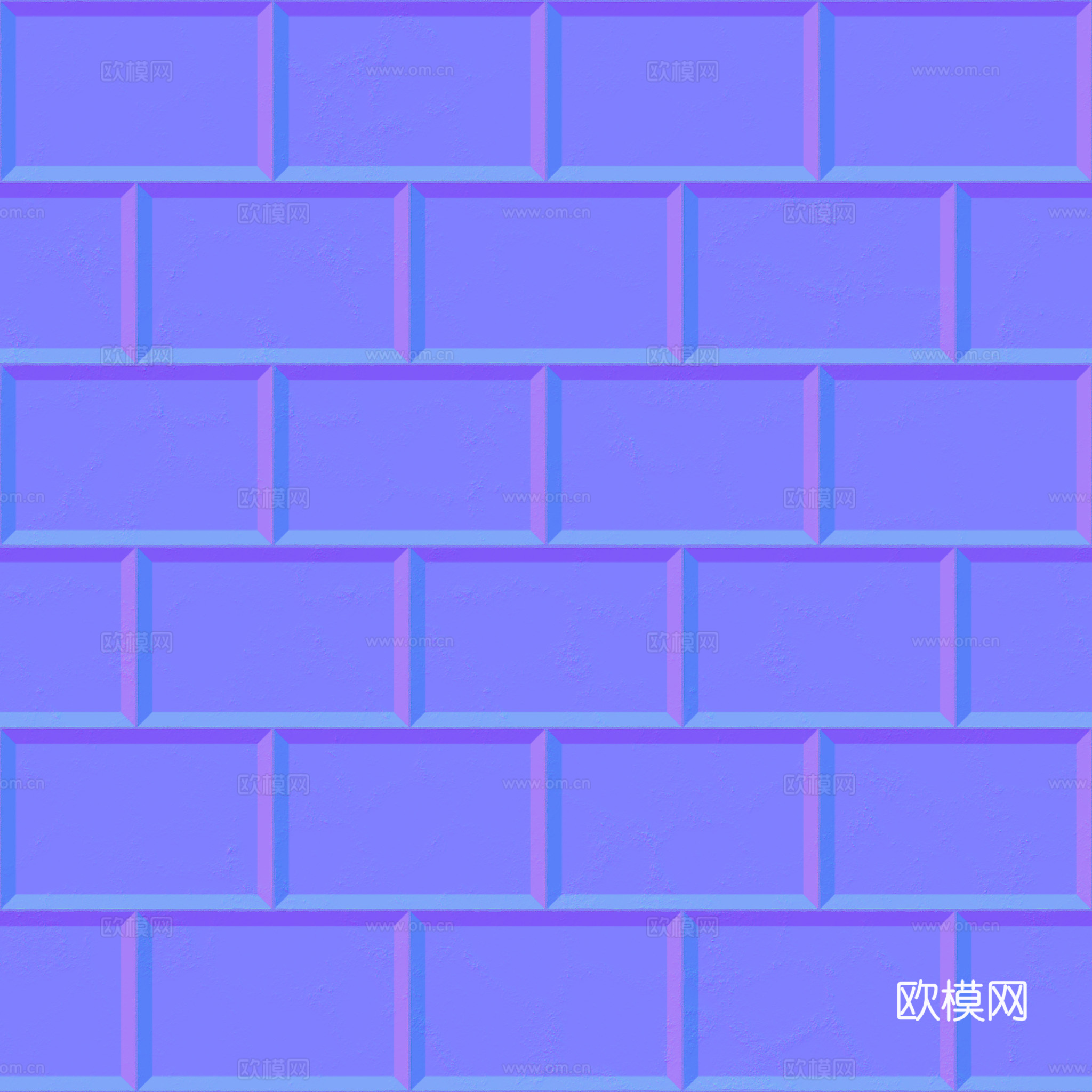 无缝白色瓷砖墙砖 PBR材质贴图 2k