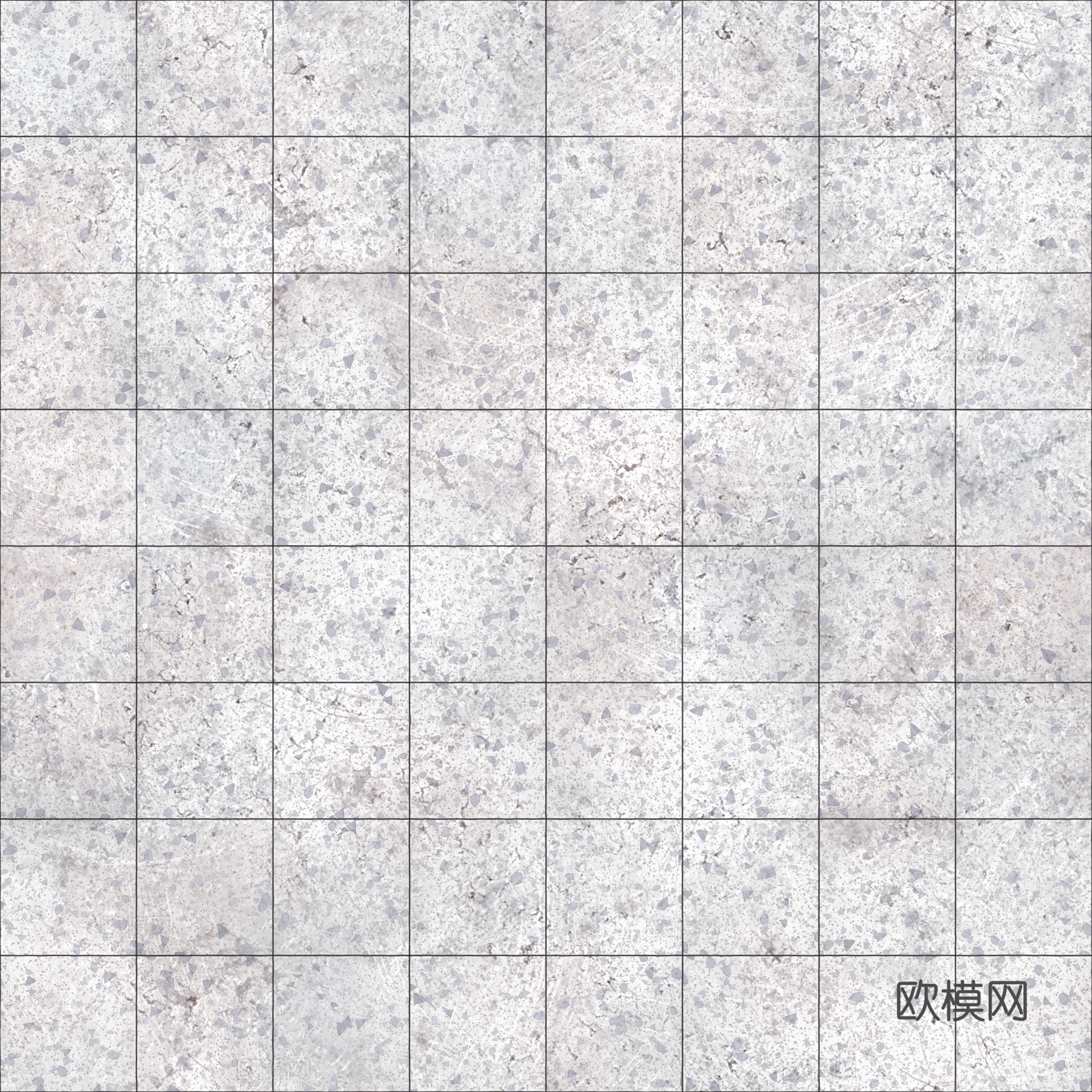 无缝水磨石瓷砖地砖 PBR材质贴图 2k