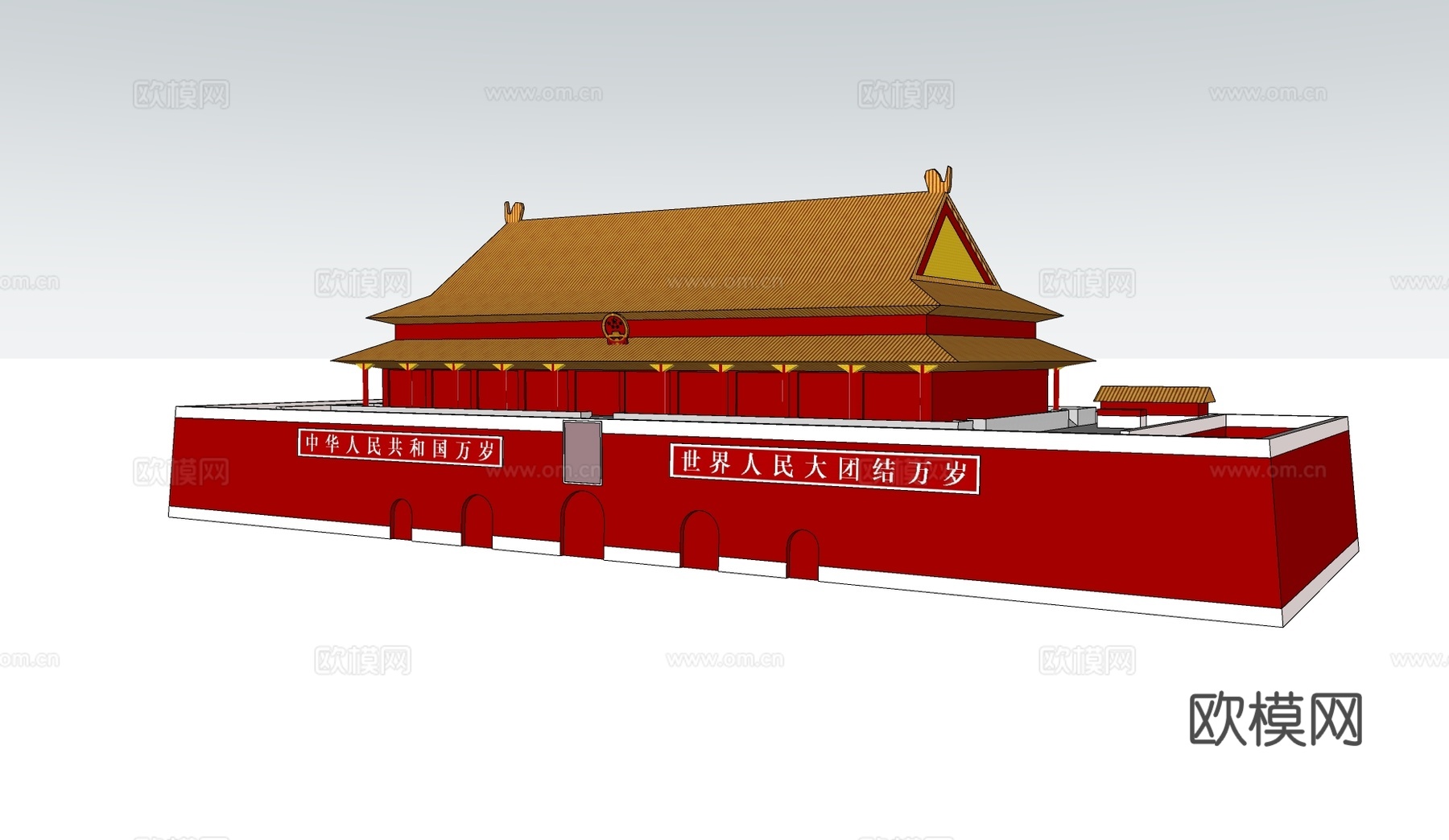 广场建筑 天安门su模型