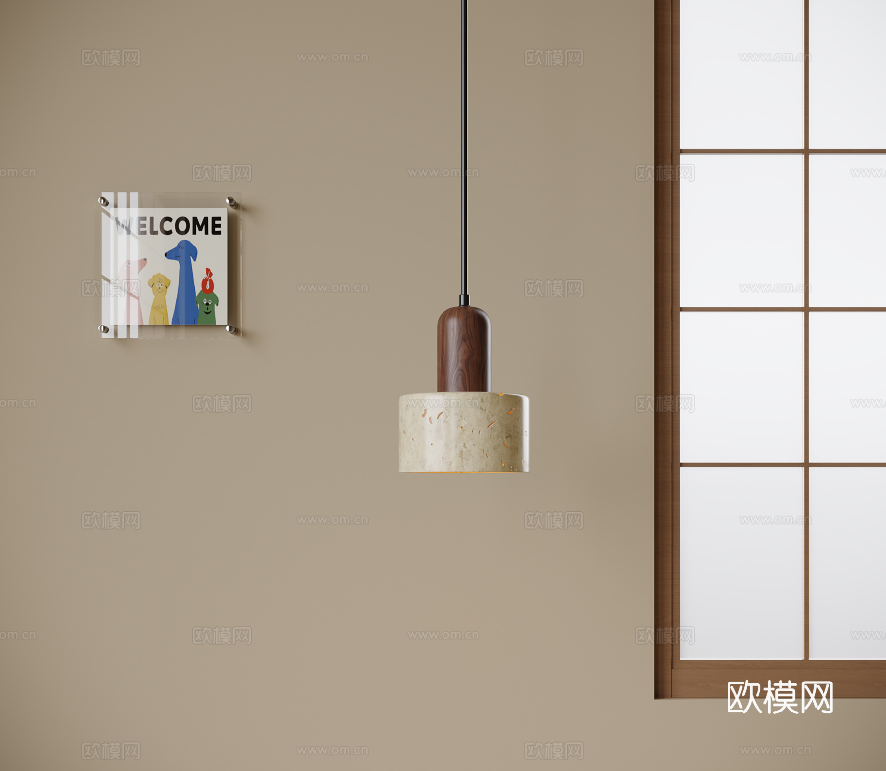 现代吊灯 床头吊灯 吧台吊灯 儿童挂画su模型