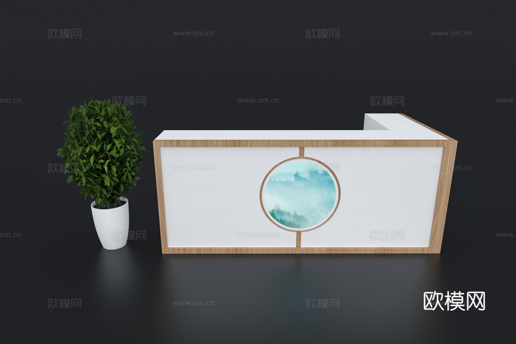 现代接待台 展览展会展台接待台 前台 吧台 柜台 桌台3d模型