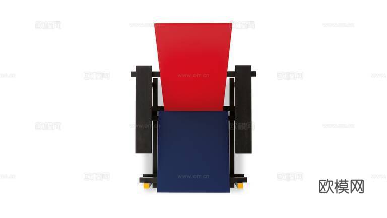 Cassina 中古风扶手躺椅3d模型下载（渲染图4）