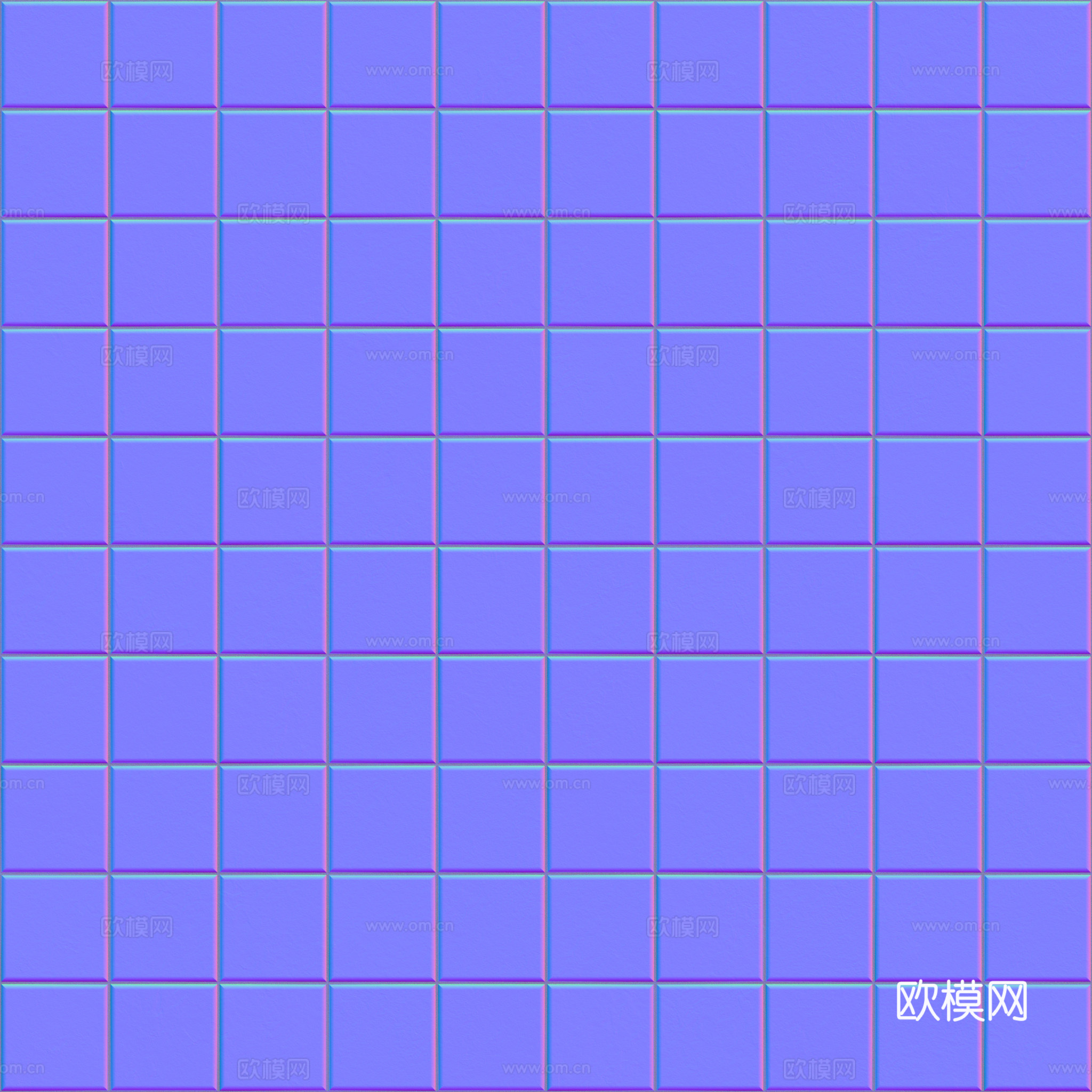 无缝小白砖方砖马赛克瓷砖 PBR材质贴图 2k
