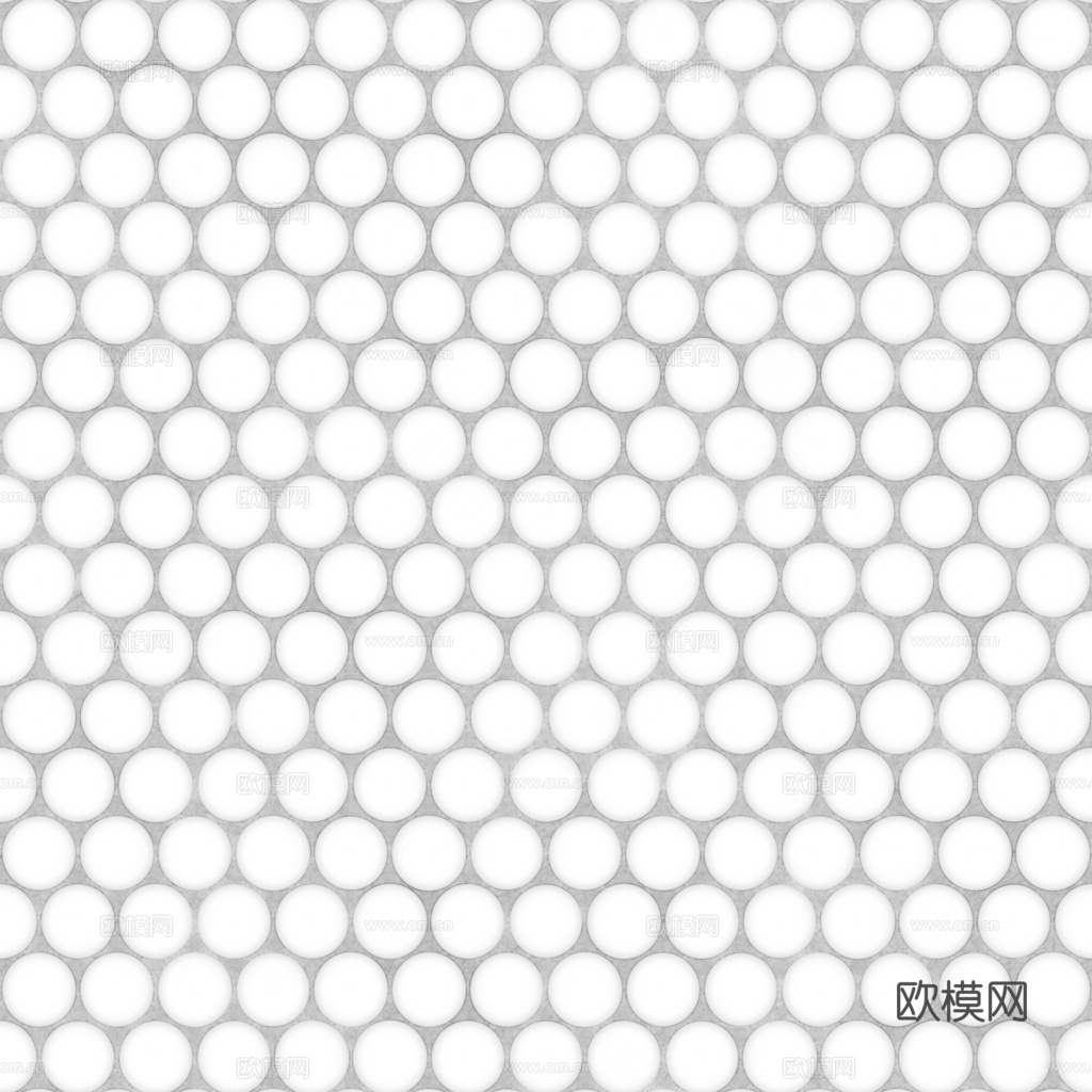 无缝棕色圆形马赛克瓷砖墙砖 PBR材质贴图 1k