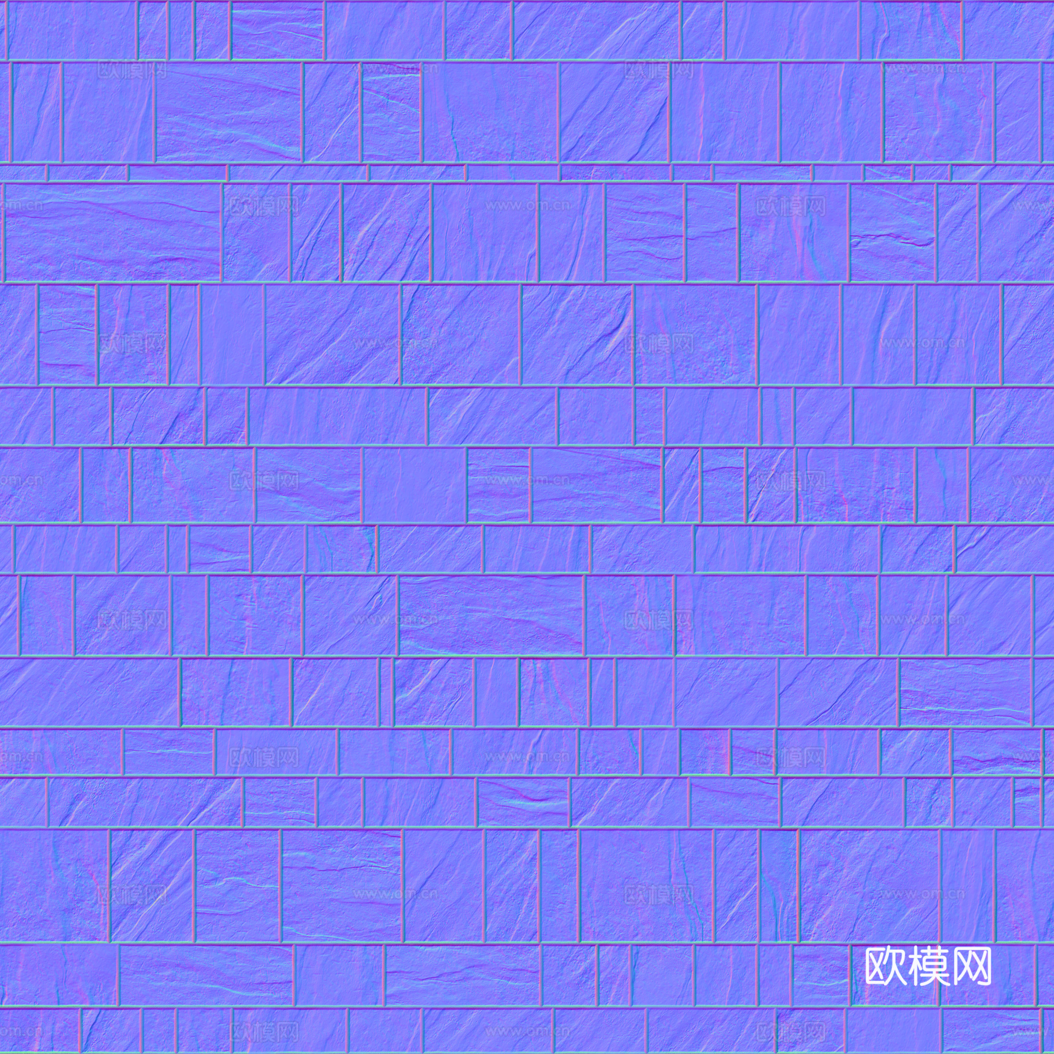 无缝黑白拼色瓷砖地砖 PBR材质贴图 2k
