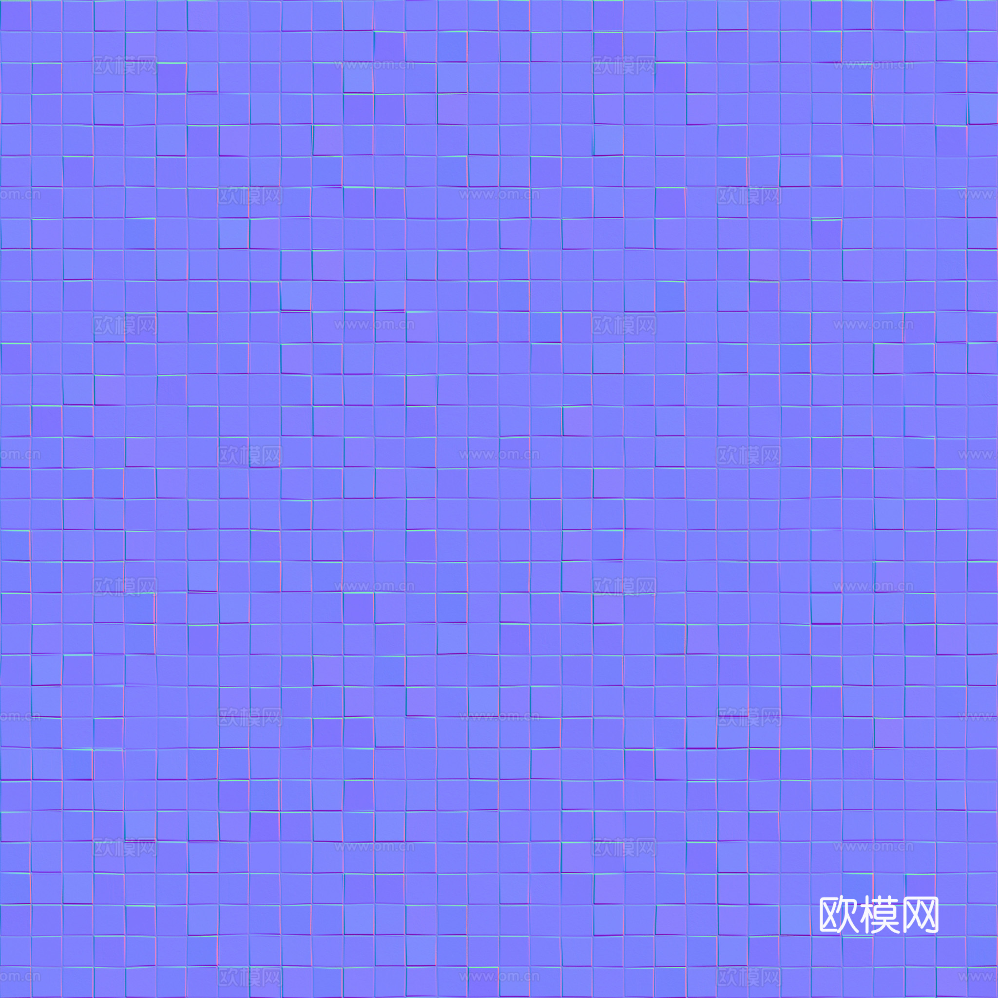 无缝墨绿马赛克瓷砖 PBR材质贴图 2k