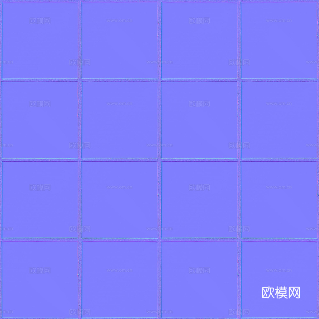 无缝灰色方形瓷砖墙砖地砖户外砖 PBR材质贴图 1k