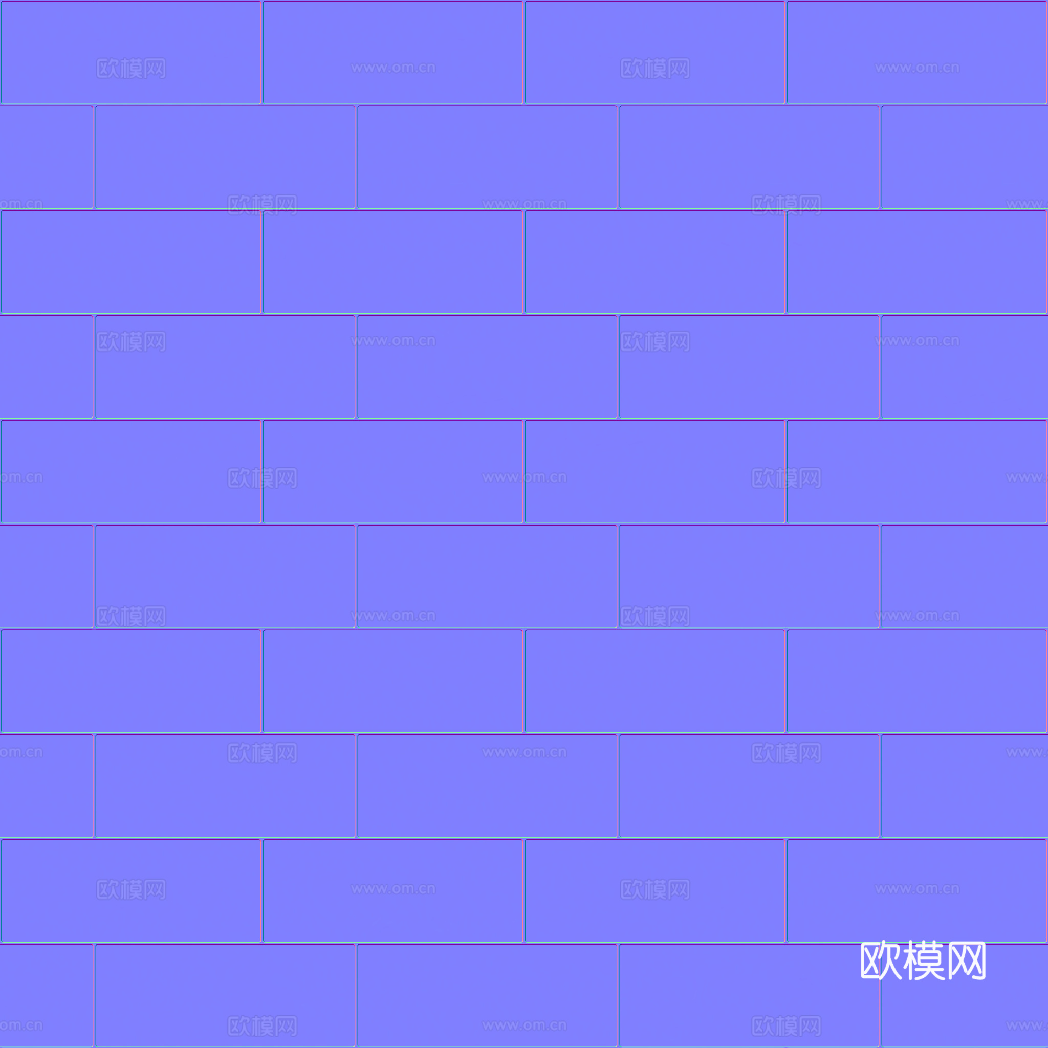无缝深灰瓷砖墙砖仿古砖 PBR材质贴图 2k