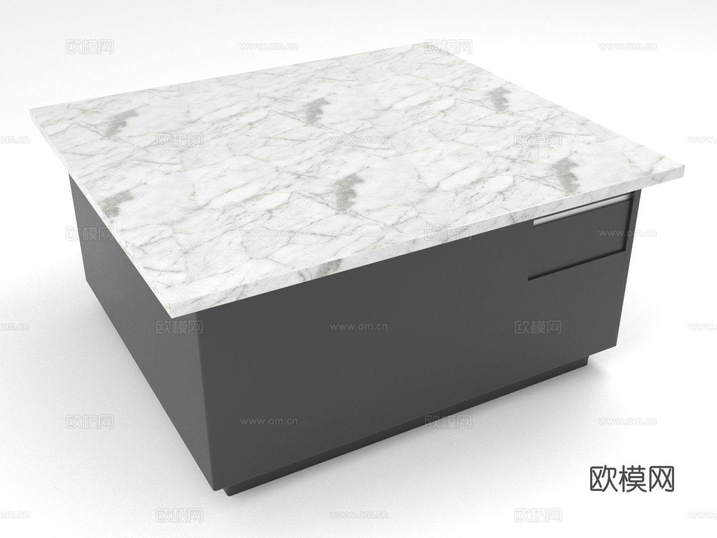 大理石桌面 储物柜 现代风格 简约设计 办公家具3d模型