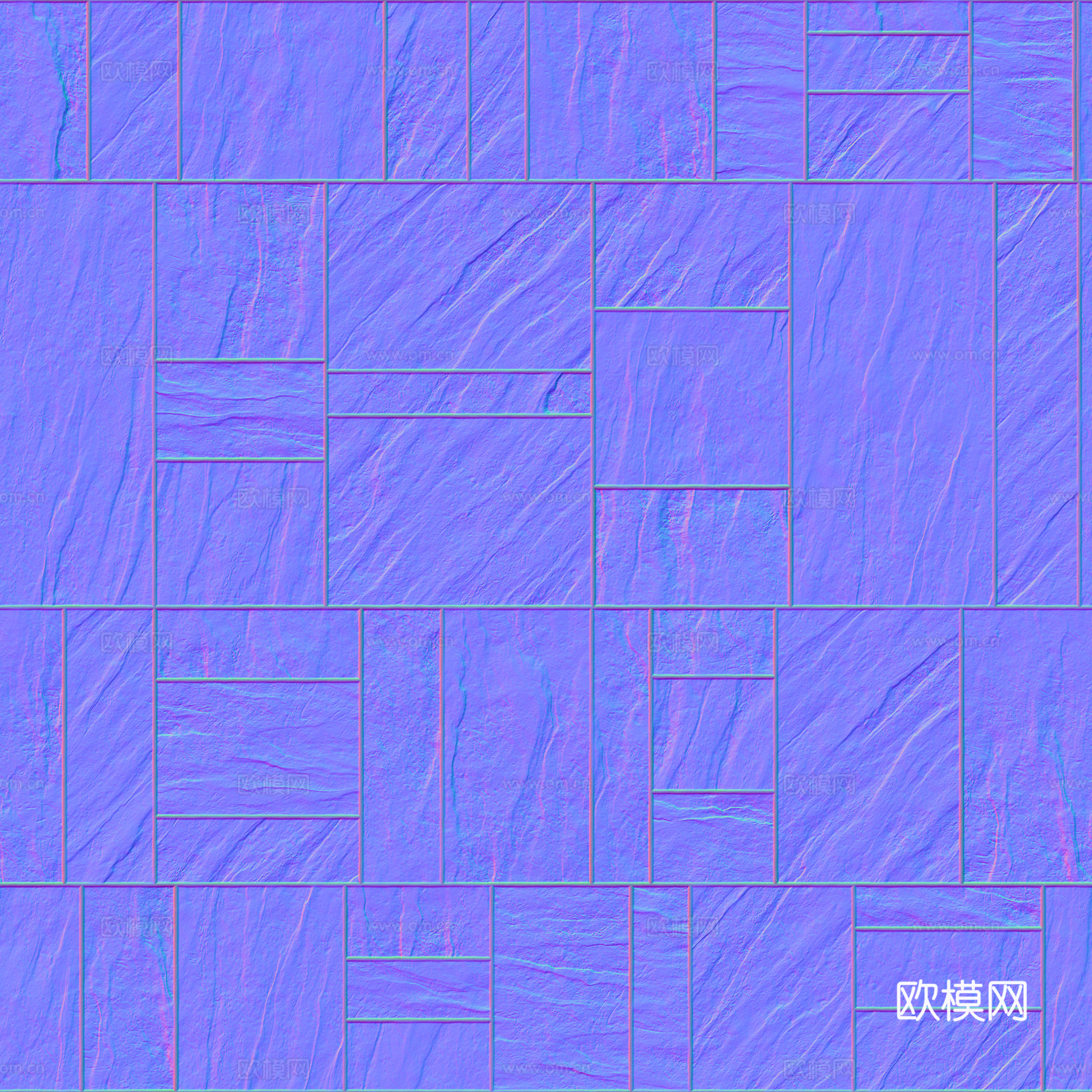 无缝拼色瓷砖地砖 PBR材质贴图 2k