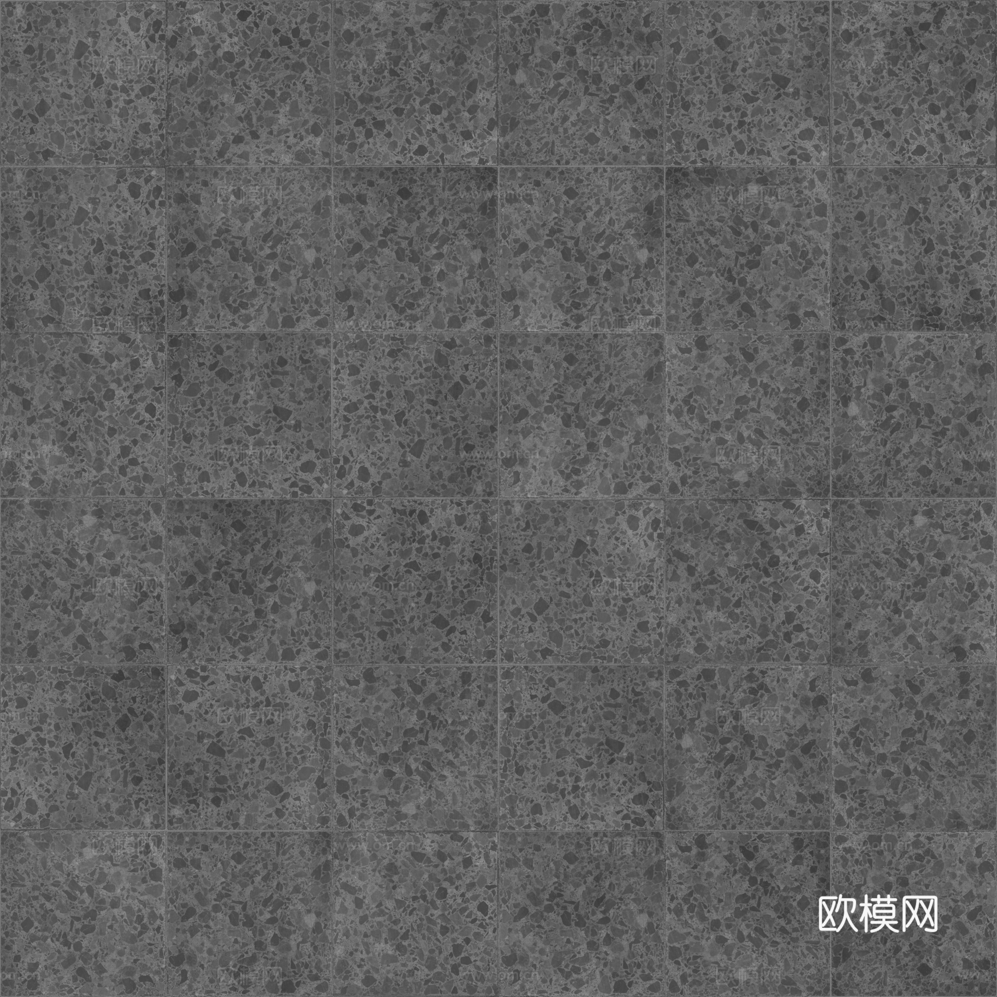 无缝黄色水磨石瓷砖地砖 PBR材质贴图 2k