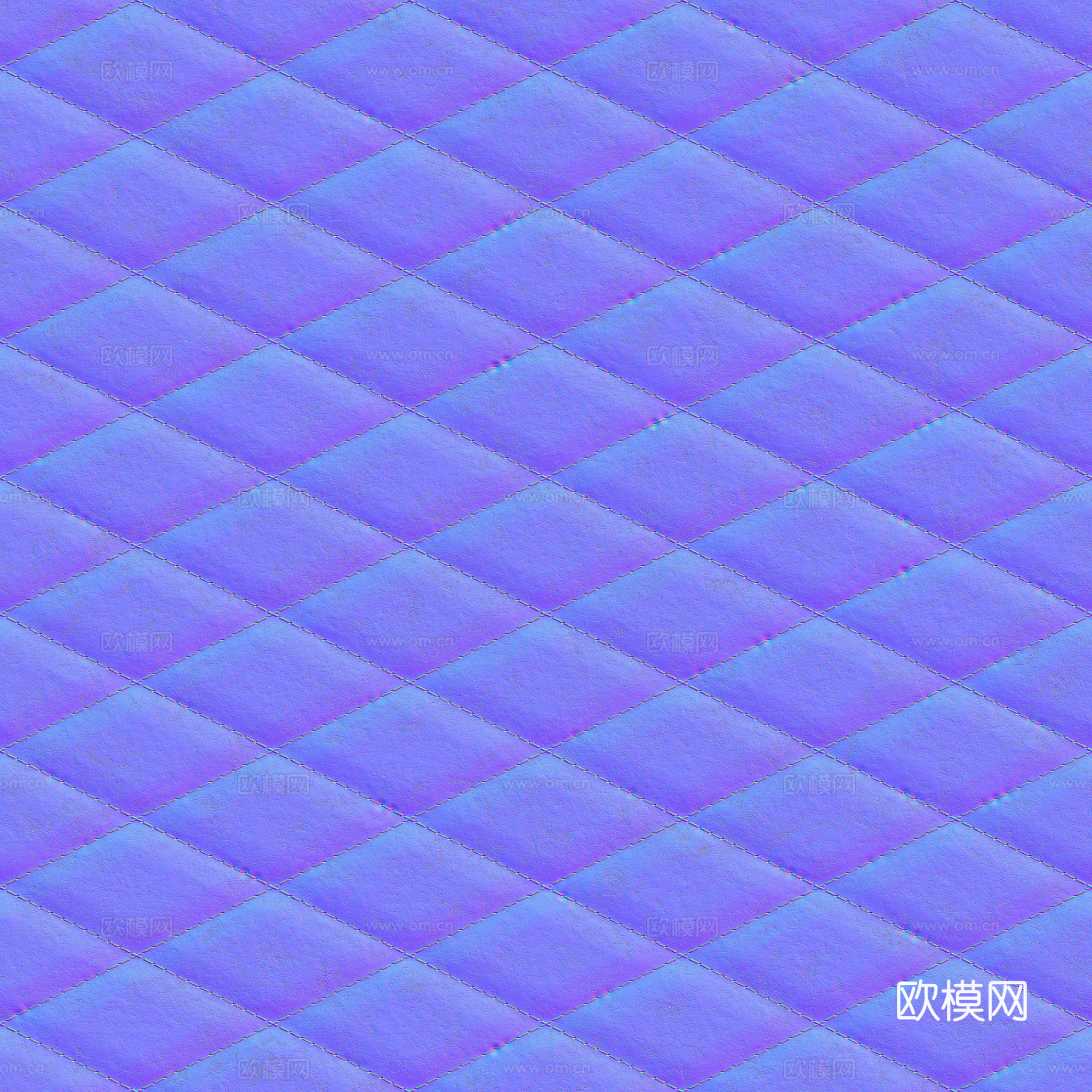 无缝红色软包皮革PBR贴图 2k