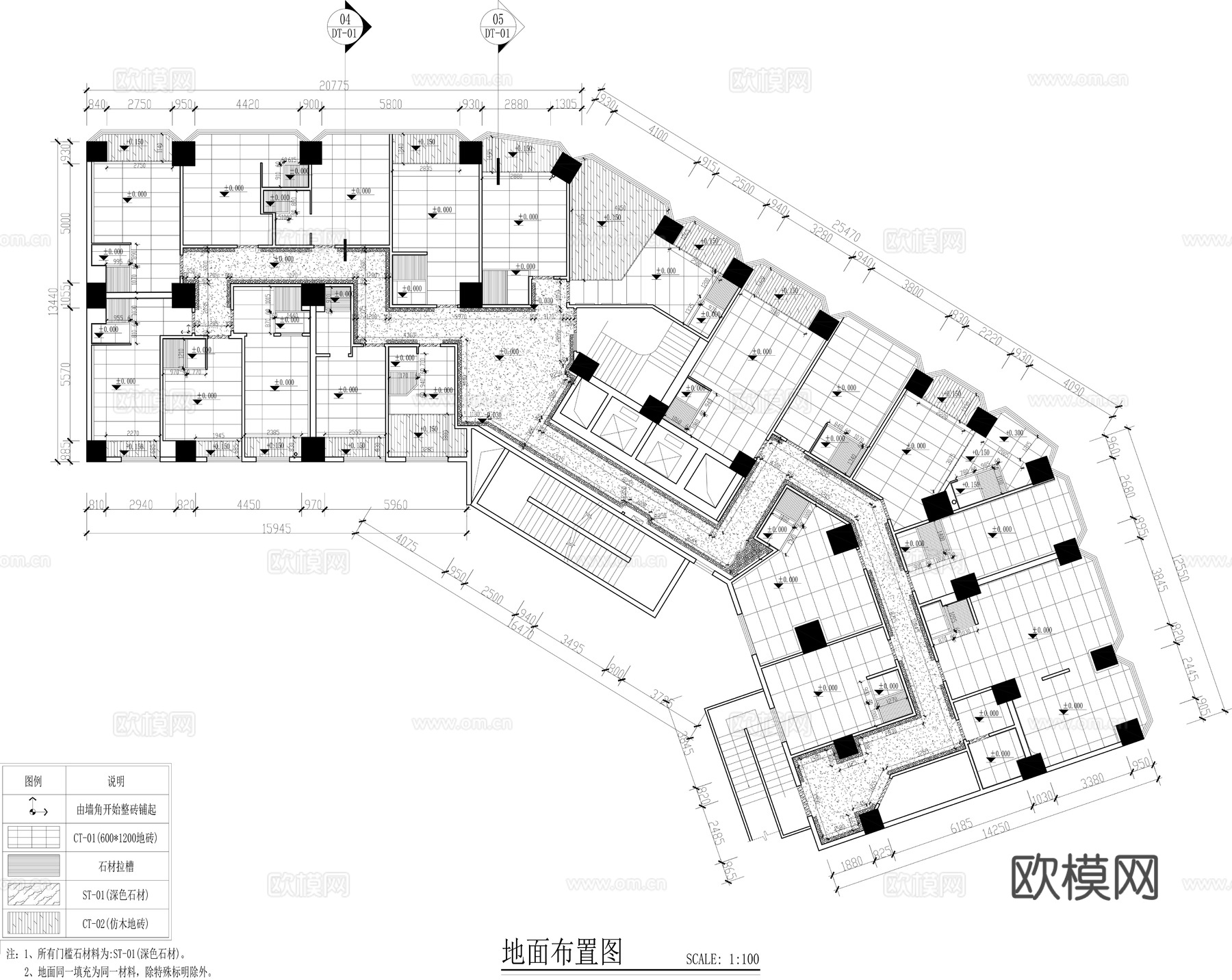 酒店施工图cad施工图
