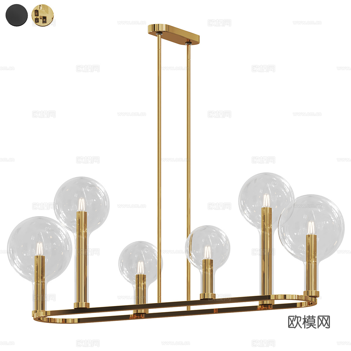 现代轻奢 Maytoni 金属玻璃装饰吊灯3d模型
