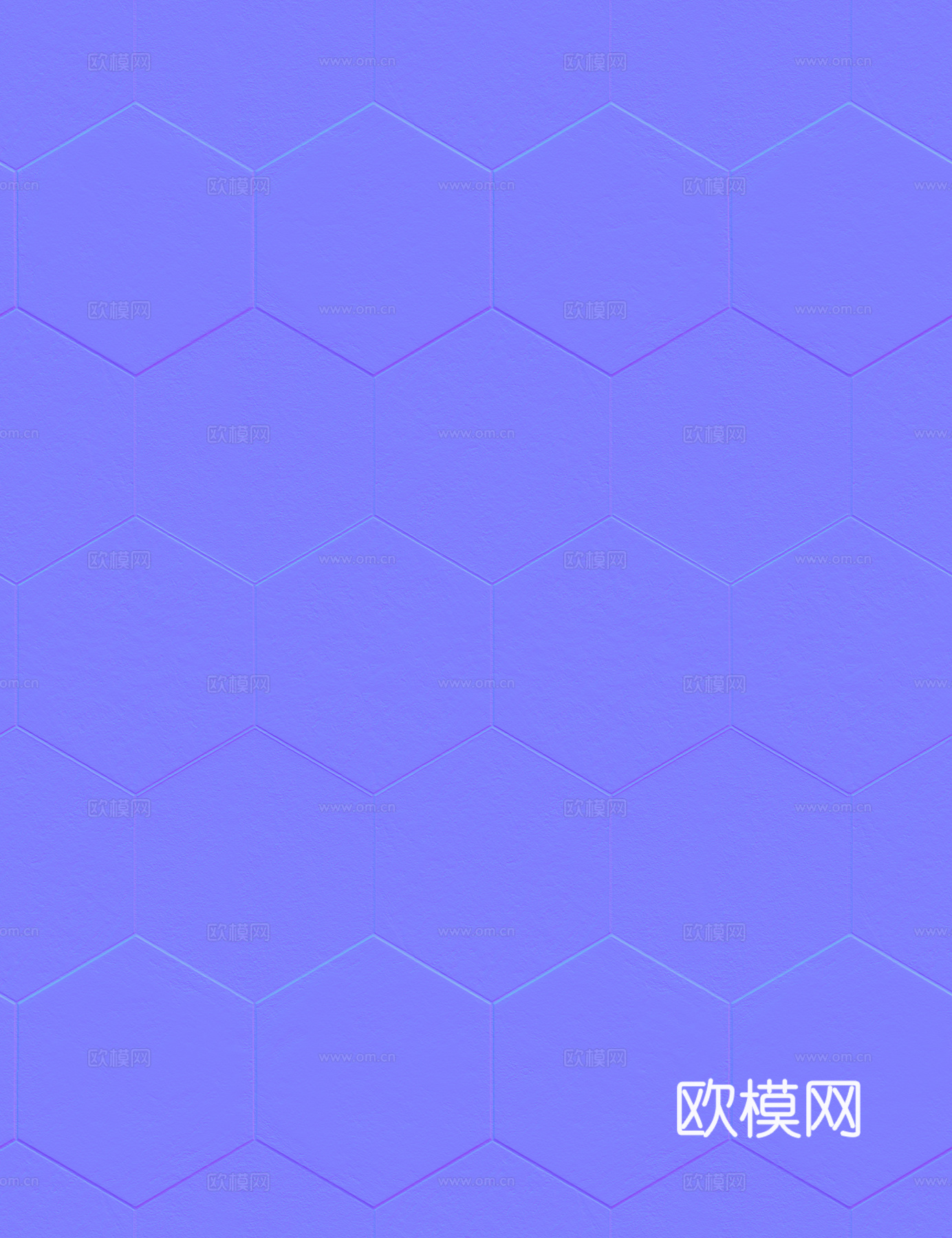 无缝拼色六角瓷砖地砖 PBR材质贴图 2k