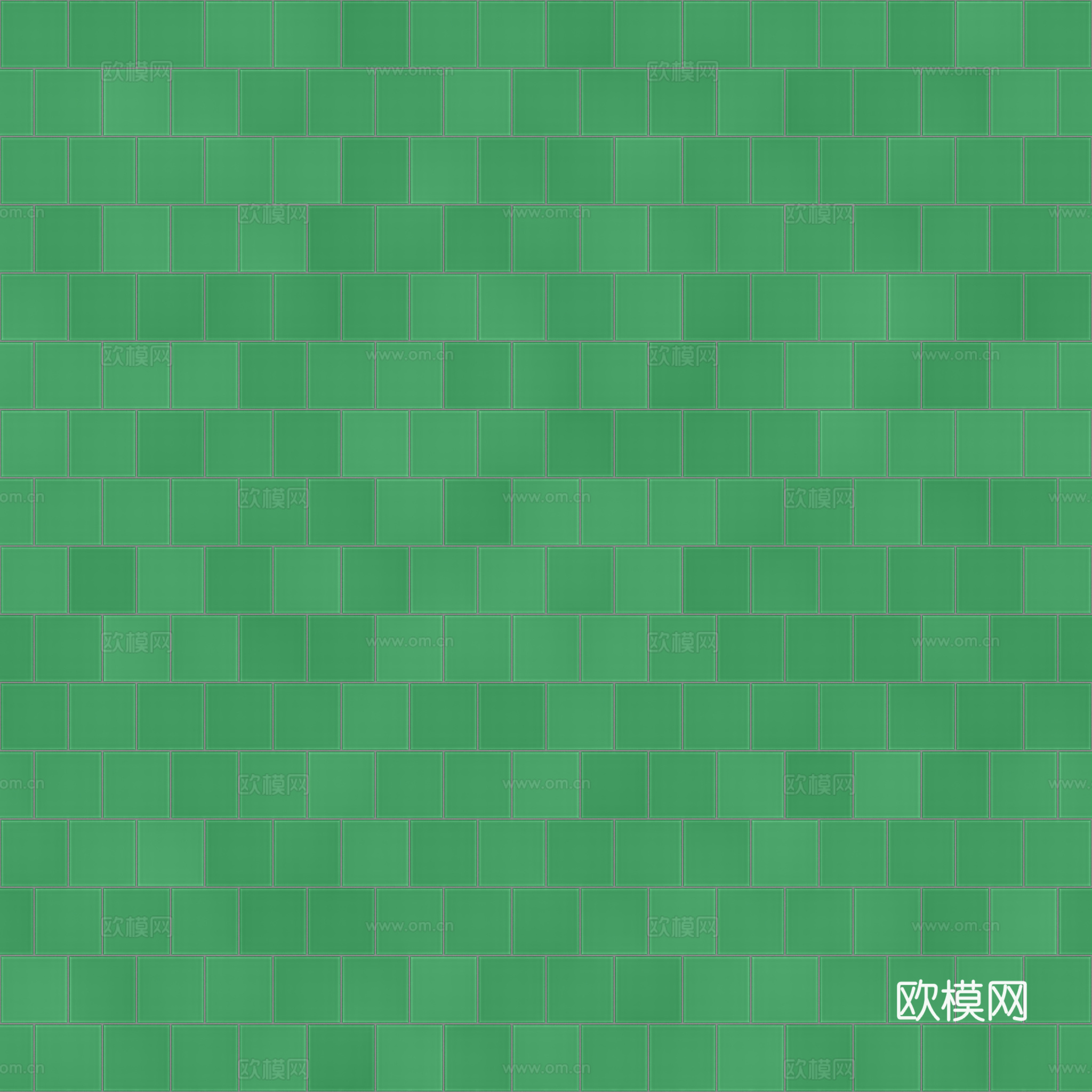 无缝绿色马赛克瓷砖墙砖 PBR材质贴图 2k