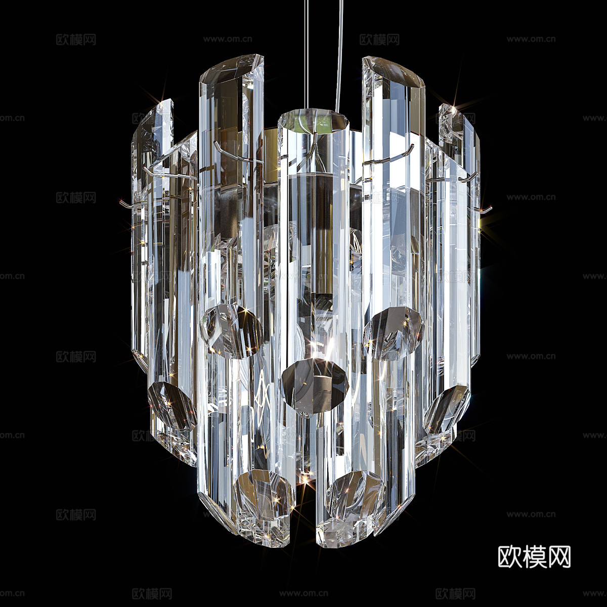 现代轻奢水晶装饰吊灯3d模型