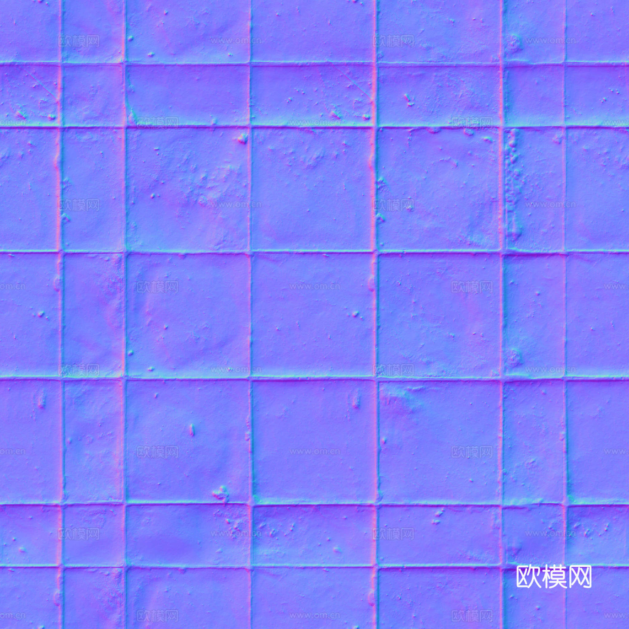 无缝青石板复古做旧仿古砖地砖户外砖石砖 PBR材质贴图 2k